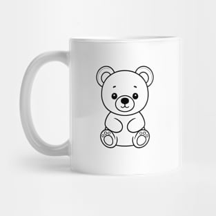 Cute Baby Bear Animal Outline Mug